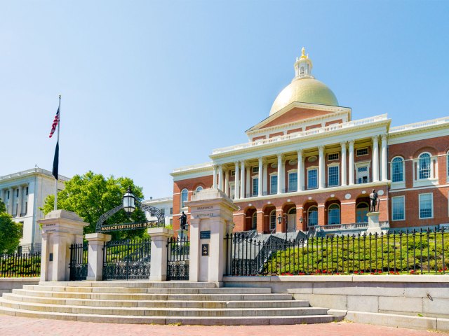 Massachusetts state house in Boston