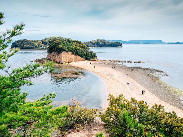 Aerial view of island in Japan