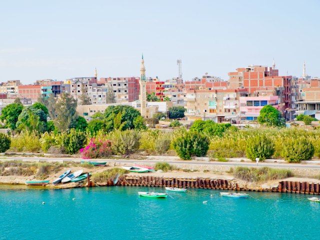 Buildings along Nile River in Egypt