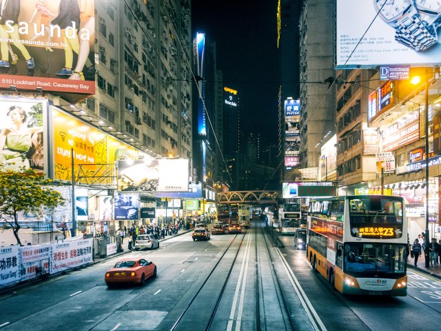 Streets of Nanyang, China, at night