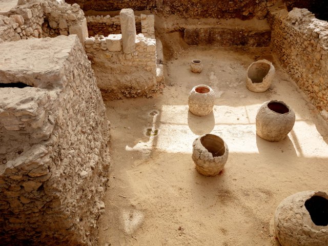 Archaeological display at Syntagma Metro Station in Athens, Greece