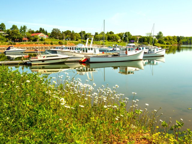 Boats in marina on Canada's Prince Edward Island