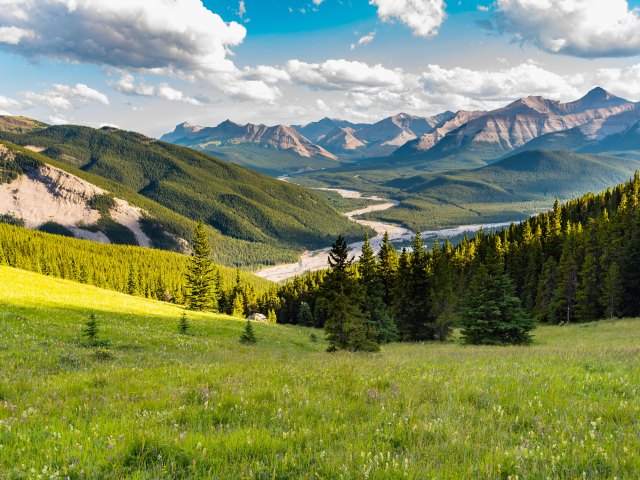 Mountainous landscape as seen from the Trans Canada Trail