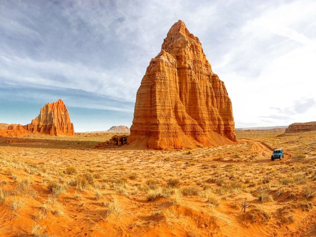 Stunning desert rock formation in Capitol Reef National Park in Utah