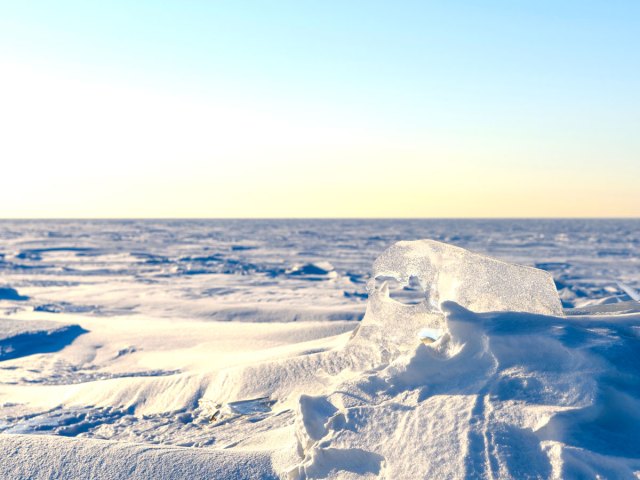 Snow-covered landscapes of the Arctic Desert