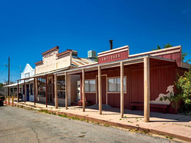 Abandoned storefronts in Chloride, Arizona