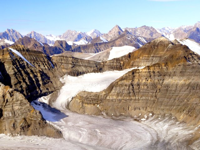 Glaciers and mountains in Greenland National Park