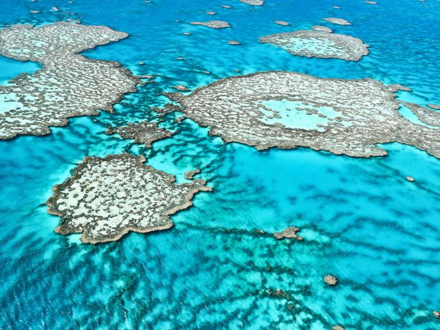 Aerial view of the Great Barrier Reef in Australia