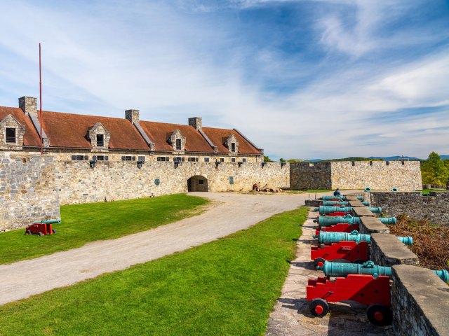 Image of artillery and fortifications at Fort Ticonderoga in New York state