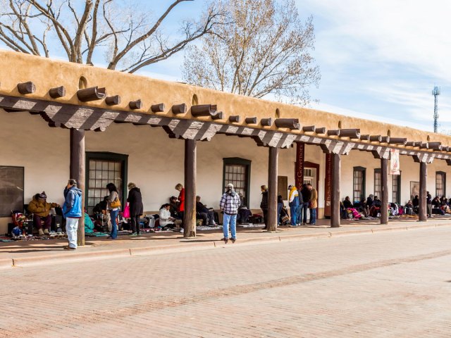 People outside the Palace of the Governors