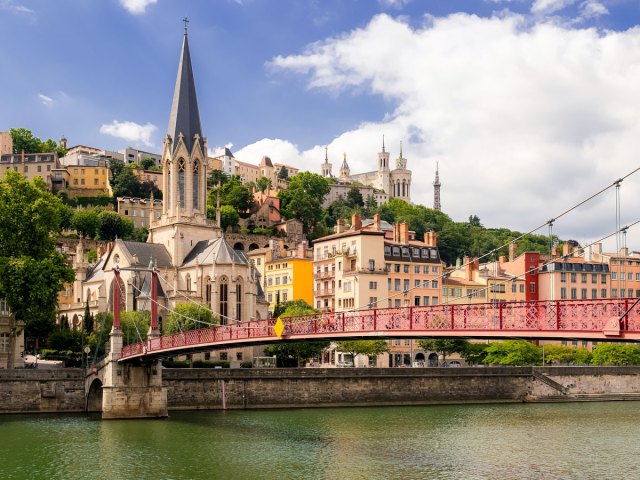 Old Lyon, France, along riverfront