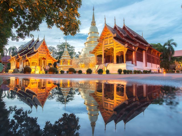 Wat Phra Singh temple in Chiang Mai, Thailand