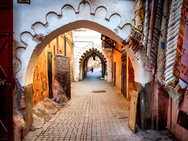 Alleyway of the Marrakech Medina in Morocco