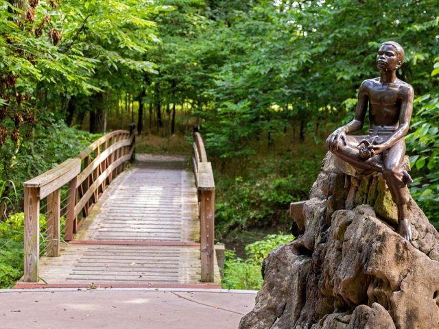 Statue and bridge at the George Washington Carver National Monument