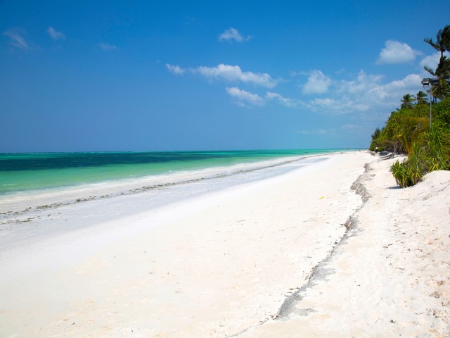 Sandy white beach in Tanzania