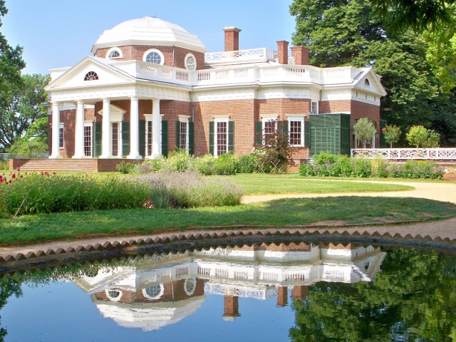 Grounds and exterior of Monticello in Virginia