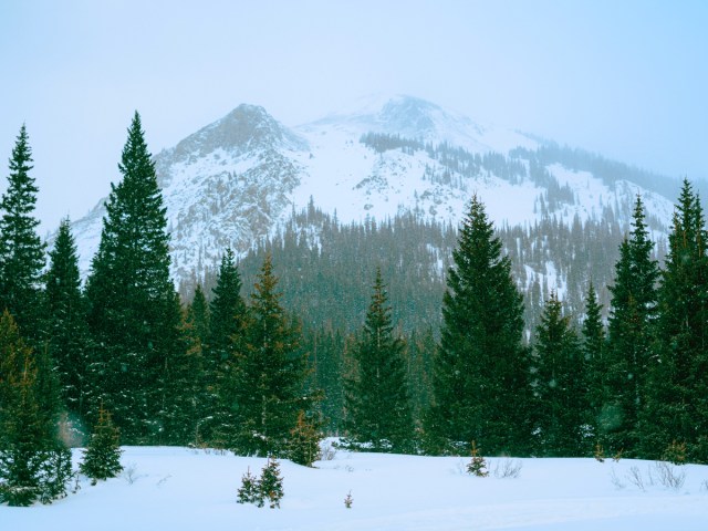 Snowy mountain landscape in Colorado