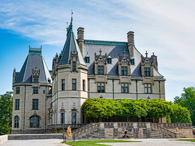 Lavish exterior of Biltmore Estate in Asheville, North Carolina