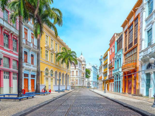 Brightly painted homes in Brazil