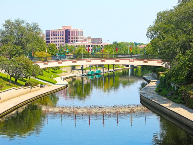 Bridge over river in Overland Park, Kansas