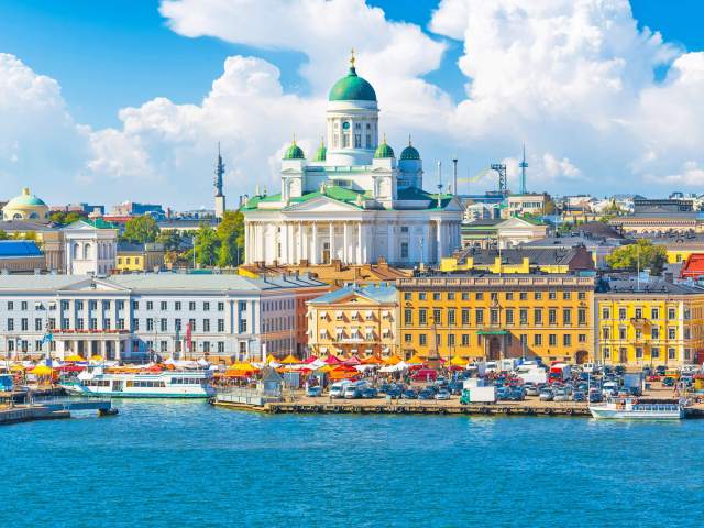 Aerial view of Helsinki, Finland, skyline