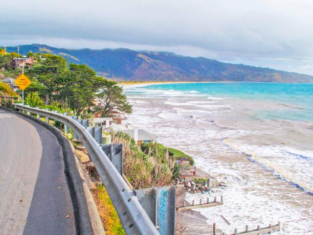 Highway along coast of Bolinas, California