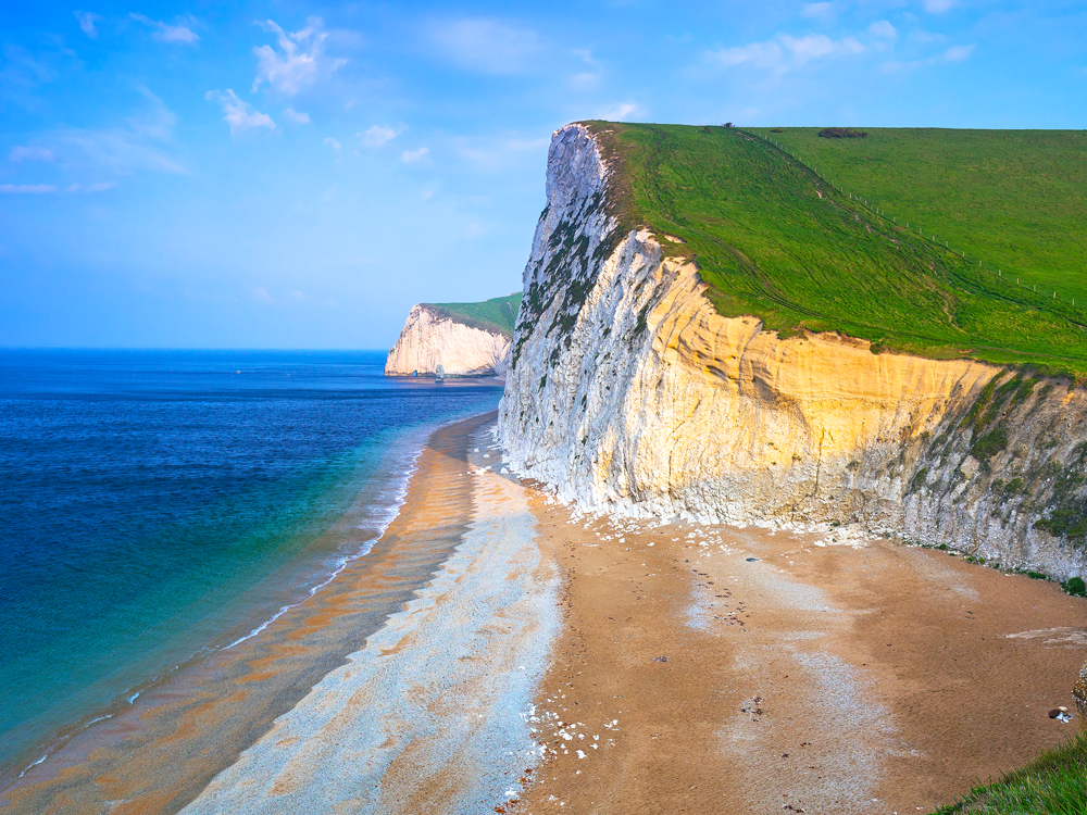 White limestone cliffs of the Jurassic Coast in England