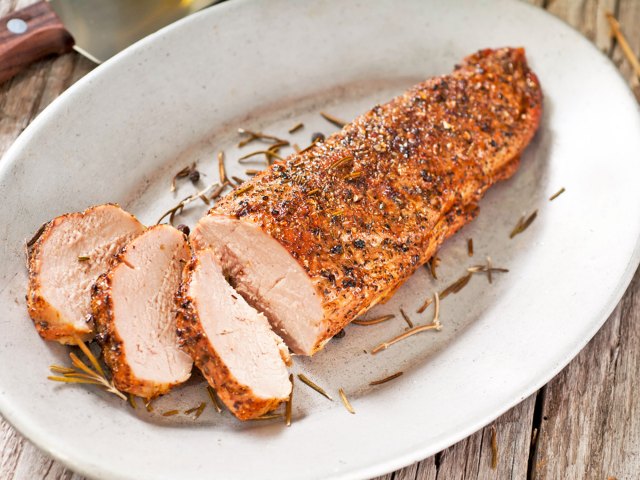 Plate of pork tenderloin