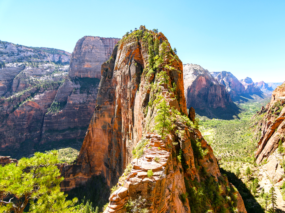 Angels Landing rock formation in Zion National Park, Utah