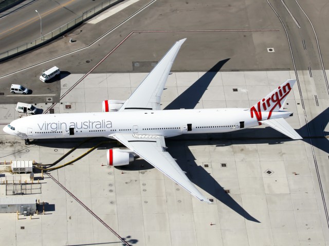 Aerial view of Virgin Australia Boeing 777