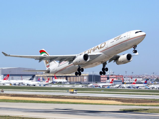 Etihad Airways Airbus A330 taking off