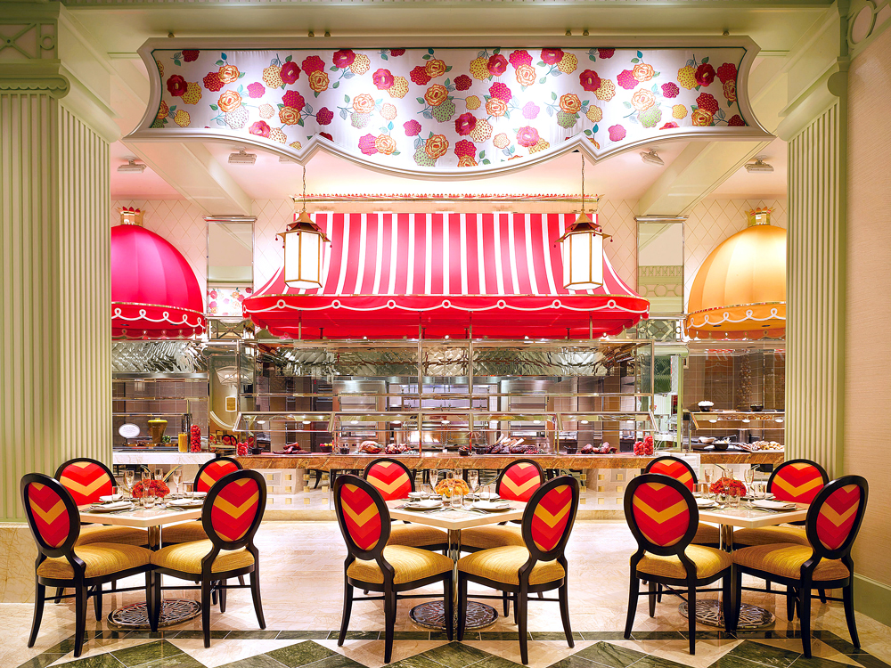 Tables in front of the buffet at Wynn Las Vegas