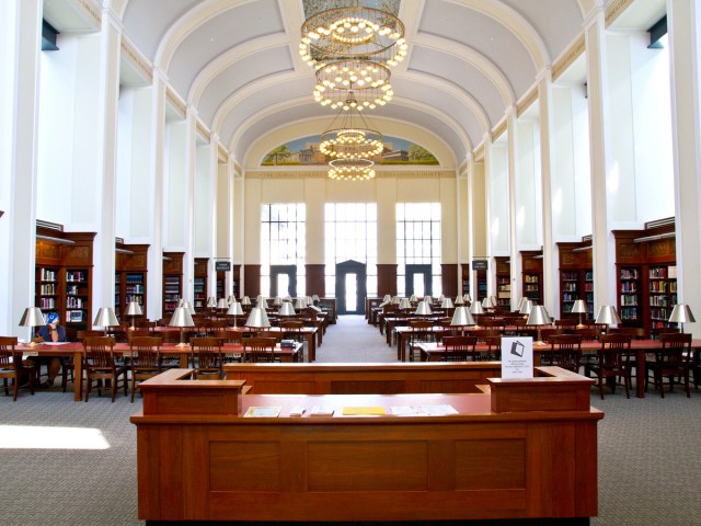 Reading room with soaring ceiling in the Main Library in Nashville, Tennessee