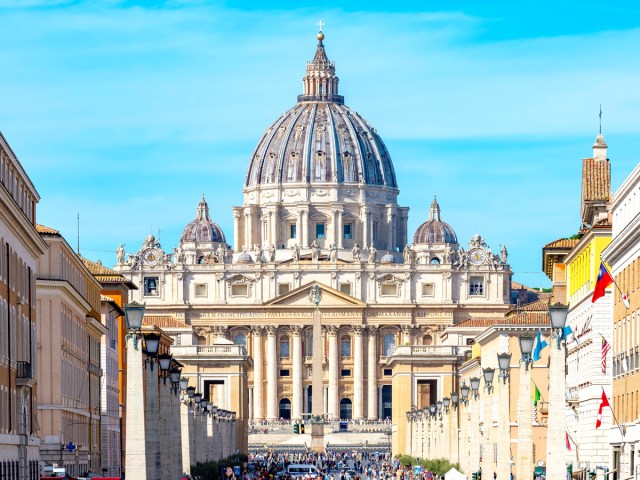 Road leading toward St. Peter's Basilica in Vatican City