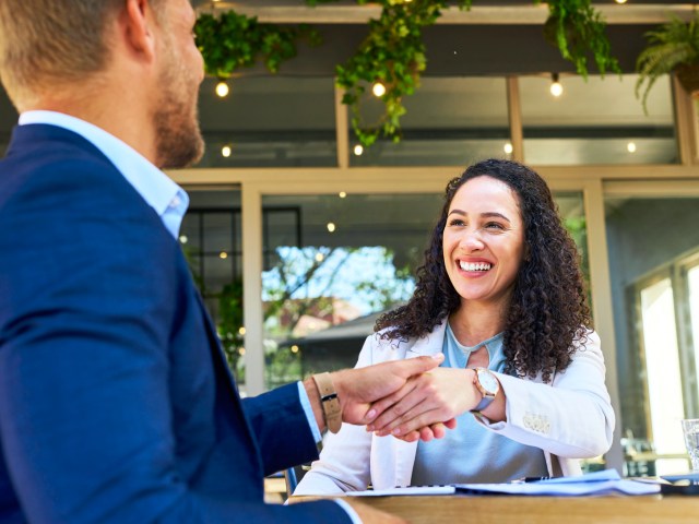 Two people shaking hands