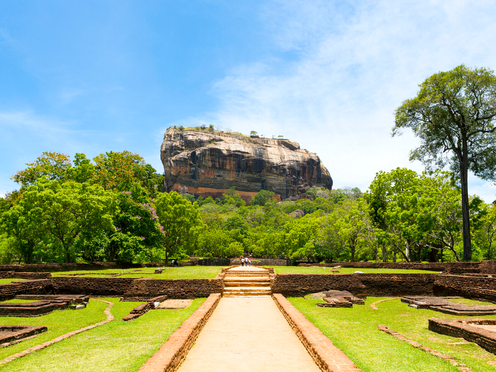 Pathway leading to Sigiriya (Lion Rock) in Sri Lanka