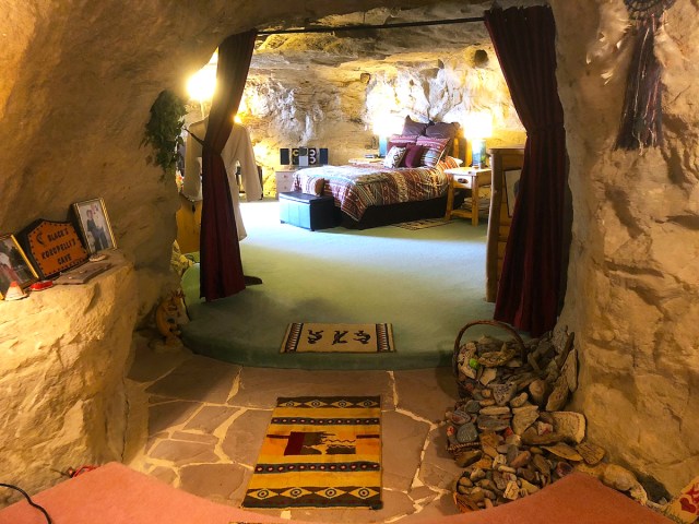 View inside cave suite at Kokopelli’s Cave Bed & Breakfast in Farmington, New Mexico