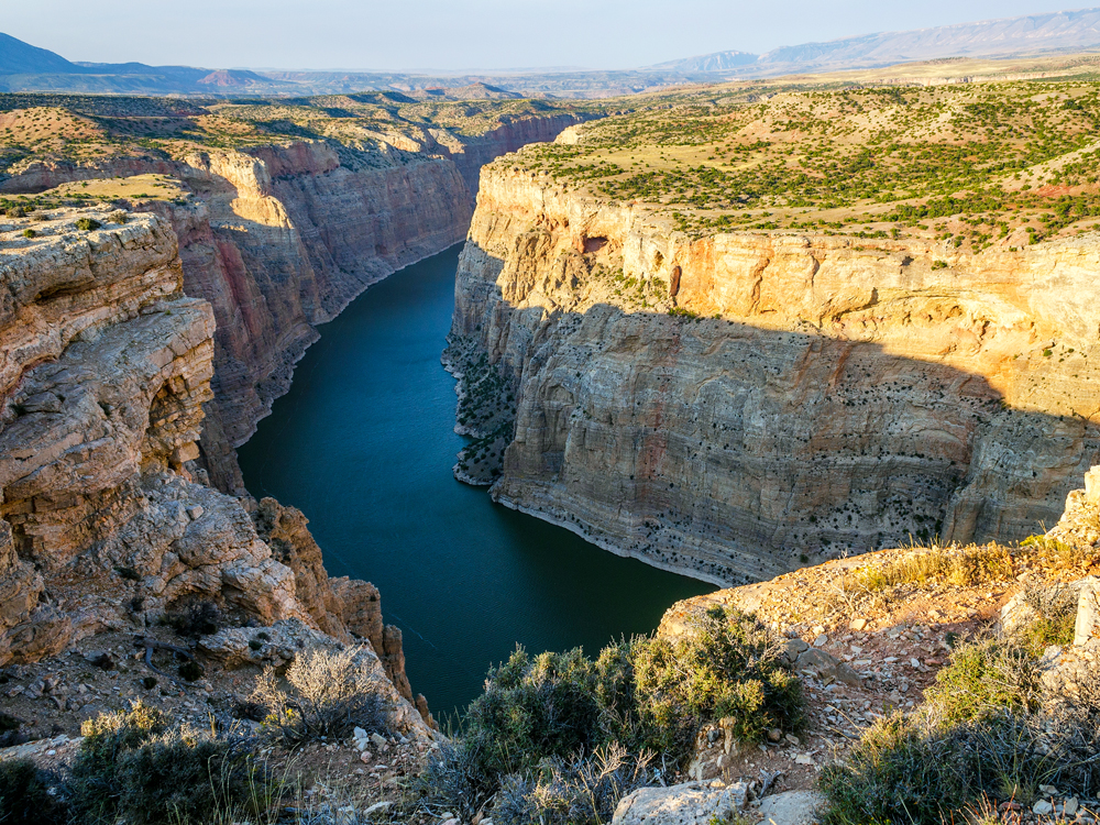 View of Bighorn River from rim of Bighorn Canyon on the Montana-Wyoming border