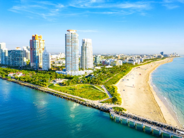 High-rise buildings along Miami Beach today