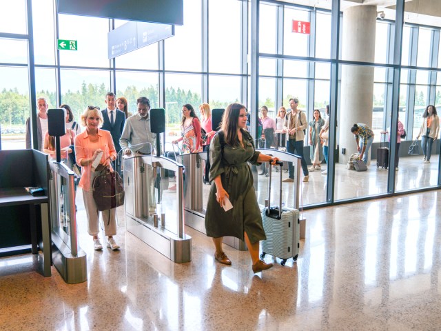 Travelers in airport