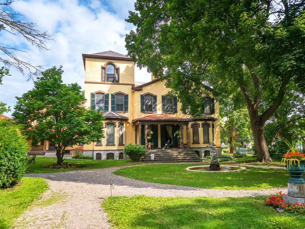 Exterior of the Seward House historic site from the Underground Railroad in Auburn, New York
