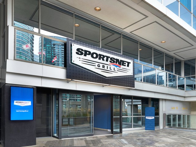 Entrance to Sportsnet Grill at Toronto Marriott City Centre Hotel