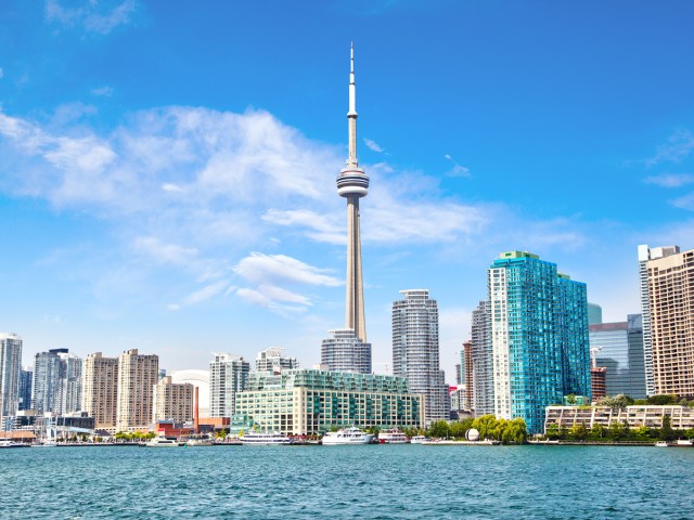 Toronto skyline seen across Lake Ontario