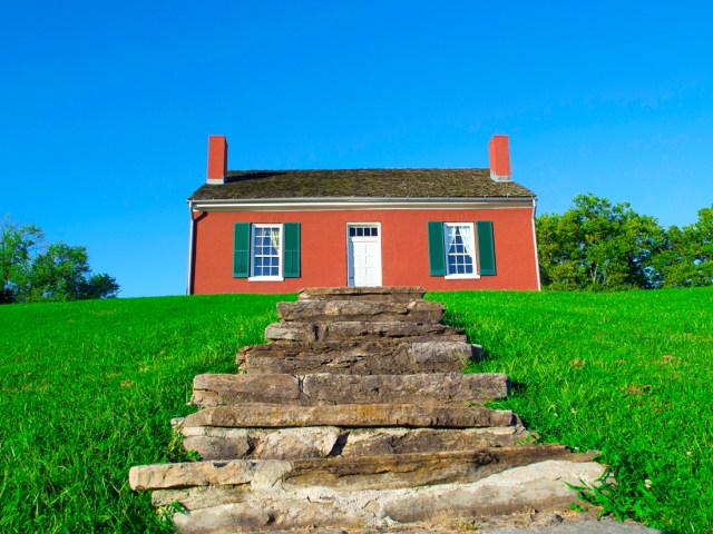 Steps leading uphill to the John Rankin House in Ripley, Ohio