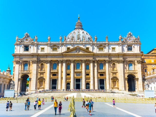 Tourists in St. Peter's Square in Vatican City