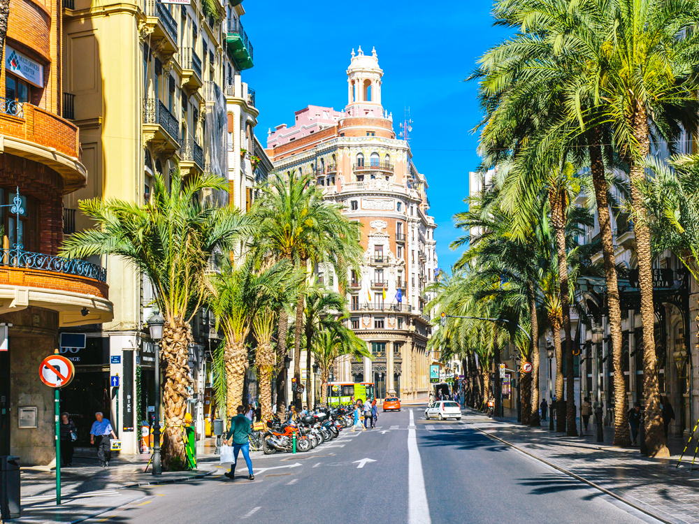 City street in Valencia, Spain