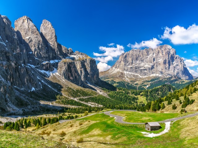 Mountain scenery of the Dolomites in northern Italy