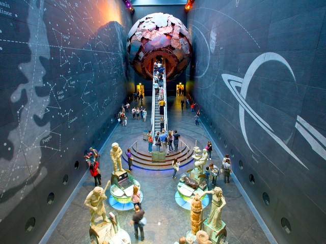 Escalator inside Natural History Museum in London, England