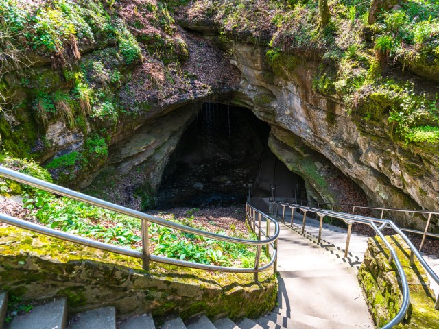 Staircase descending into Kentucky's Mammoth Cave