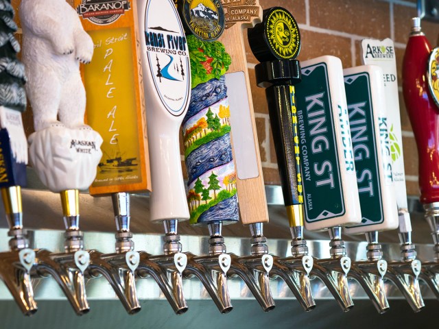 Beers on tap at Humpy’s Great Alaskan Alehouse in Anchorage